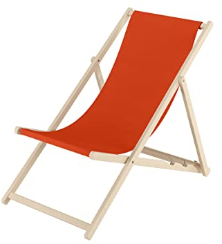 Erst-Holz Buche-Liegestuhl, Gartenliege klappbar Strandstuhl Stofffarbe wählbar V-10-110