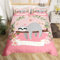Loussiesd Faultier Grau Rosa Mädchen Tiere Bettwäsche 155x220cm Niedlich Tier Faultier Bettbezug Set Pflanzen Blumen Dekor Kinder Frauen Jugendliche Lieblich 2Stück