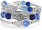 FULU AUTUMN Damen Boho Armband mit Mehrschichtiges Perlen Silber Wickelarmband Modeschmuck Geschenke zum Geburtstag und Muttertag für Frauen(Sapphire)