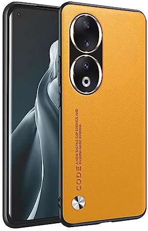 HONLEN Coque de pour Honor 90 5G (6.7 inches) Étui de Téléphone Professionnel en Cuir, Jaune