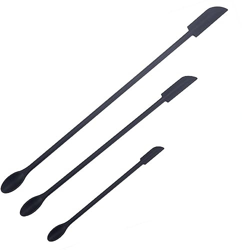 Jitnga Mini Espátula De 3 Piezas Para Espátula De Masa, Estrecha, Flexible, Pequeña, De Silicona, Pequeña Espátula De Goma, Espátula De Maquillaje, Espátula Para Cocina (Negro)