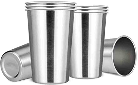 PRATYAHARA Vasos de acero inoxidable de alta calidad de 16 onzas (paquete de 8) – Vaso apilable