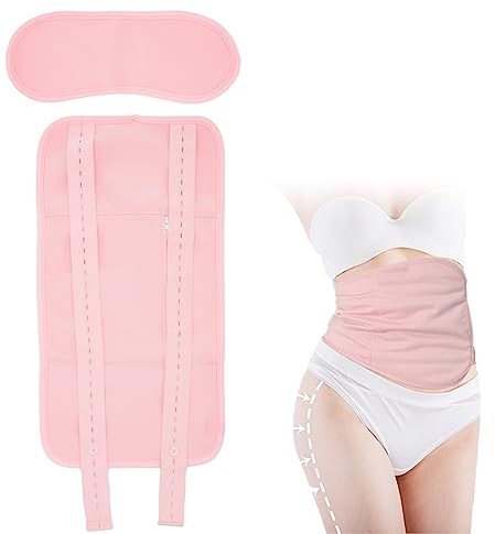 Miioto Castor Oil Pack, Wiederverwendbar Organic Castors Oil Pack, Rizinusöl Castor Oil Wrap (Bauch + Hals), Aus Samtiger Baumwolle, Verstellbare Elastische Träger, Rosa