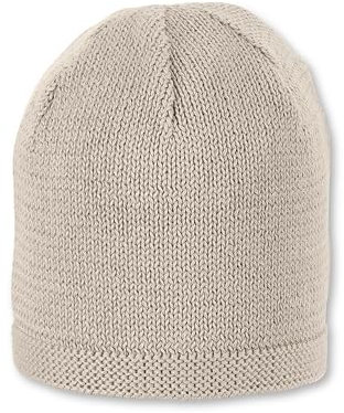 Sterntaler OCS Strickmütze - Klassische Babymütze aus Baumwollgarn (Bio) - Unisex Übergangsmütze ab Geburt - Basic Kopfbedeckung - Beanie Mütze einfarbig - Größe 41, Farbe beige