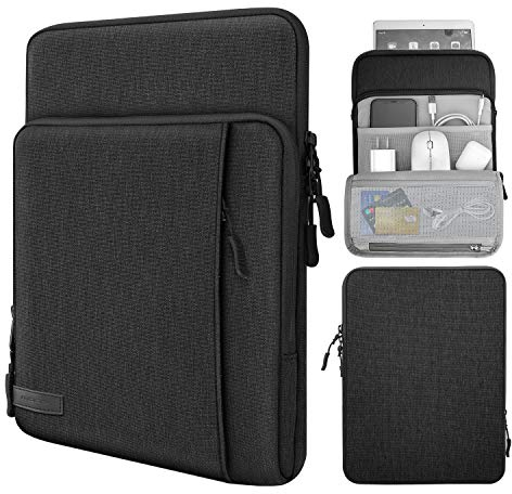 MoKo 8-9 Inch Tablet Sleeve Bag Carrying Case with Storage Pockets Fits iPad Mini 6 8.3 2021, iPad Mini 5/4/3/2/1th 7.9 2019-2012, Galaxy Tab A7 Lite 8.7 2021, Black & Gray