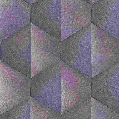 Erismann Tapete | Kollektion Fashion for Walls 4 | 10370-45 | Vliestapete | Muster/Motive | 0.53 x 10.05 m | Lila | Wohnzimmer | Flur | Büro | Küche | Wohnräume