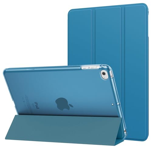 MoKo Custodia Protettiva Compatibile con New iPad Mini 5th Generation 7.9 2019 / iPad Mini 4 2015, Case Leggero e Sottile, Semi-Trasparente, Auto Sveglia/Sonno, Blu Pavone
