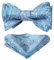 HISDERN Ensemble de Noeud Papillon et Pochette de Costume Bleu Classique pour Homme Accessoires de Fete de Mariage