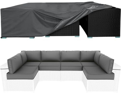 ZHMANLUCK Outdoor Abdeckung 300x150x100cm/LxWxH Loungesofa Wasserdicht Polyester 600D Oxford-Gewebe Terrassenset
