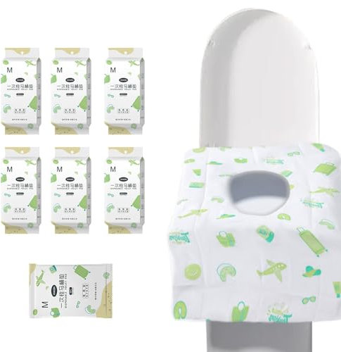 Disposable Toilet Seat Covers, 60Pcs Large Waterproof Toilet Paper Pad for Kid, Woman, Adult, Independent Packing Travel Toilet Seat Covers, Protect in Public Toilet Hospital (Printed Styles)