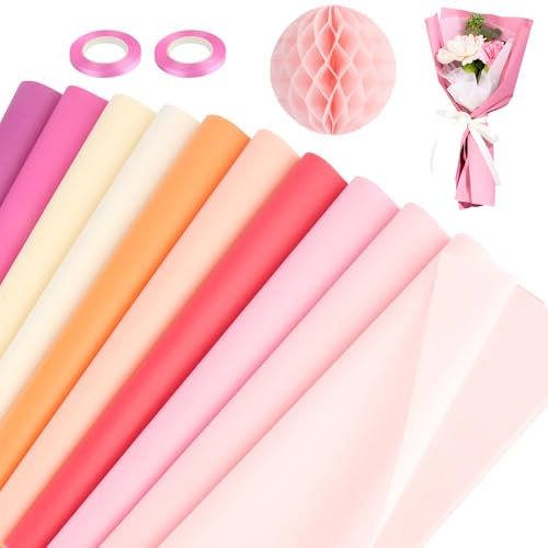 Kayqbonke Papier de Soie Rose, 200 Feuilles, 21 x 30 Cm, Pour Cadeaux, Mariage, Anniversaire