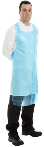 Concept4u 200 x Plastic Blue Aprons Roll 69 x 107cm Plastic 20 Micron Durable Polyethylene Barrier Protection Apron Ideal for Hygiene, Baking & Chefs, Medical, Cleaning, Painting, Hairdressers