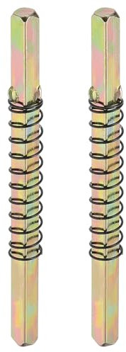 PATIKIL Axe de Bouton de Porte Carré 85x5mm, 2 Pcs Barre de Broche de Poignée de Porte en Acier au Carbone, avec Ressdorét de Limite, pour Plupart des Boutons de Porte à Mortaise, Doré