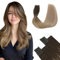 SURNEL Tape Extensions Echthaar Balayage Braun 45cm Remy Dunkelstes Braun Balayage Mittel Braun Ombre Ashblond Tape in Echthaar #2/6/18 50G(tape#2/6/18-45cm)