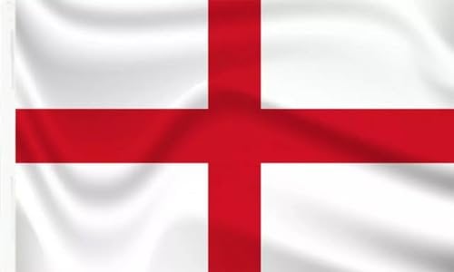 Large St George’s Cross England Flag 5ft x 3ft (150cm x 90cm) for EURO 2024 Football Rugby English National Flags with Double Stitched Seam and Metal Eyelets (1 Pack)