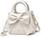 NICOLE & DORIS Umhängetasche für Damen Kleine Handtaschen mit Schleife Henkeltasche PU Leder Niedliche Schultertasche Mädchen Crossbody Bag Satchel Tasche Weiß
