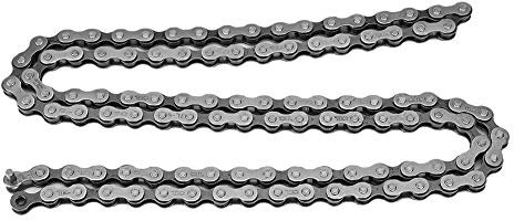Qukaim Fahrradkette Single Speed Hollow Out Kette 106 Glieder, Single Speed Fahrradkette für Mountainbikes, Fixed Gear und Rennräder, Leichtes Design
