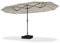PURPLE LEAF Parasol de Jardin Exterieur avec Pied, Parasol Grande Taille 4,55L x 2,7l x 2,4H m et Eclairage LED Solaire, Parasol Double Rectangulaire pour Balcon Terrasse, Blanc