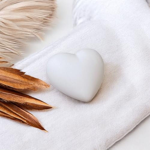 Massives Deko Herz Herzen aus Keramik Schwarz/Weiß Dekoration Hochzeit Jahrestag Liebe Mitbringsel Geschenkidee Handarbeit (Klein Weiß)