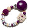 Personalisierte Baby Schnullerkette mit Namen – Verschiedene Modelle für Jungen und Mädchen, Perfektes Geschenk für Babys (purpur, Reh)