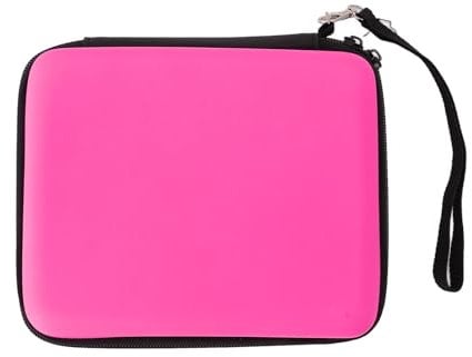 Sxhlseller Schützende Hartschalen Reisetragetasche für 2DS mit 8 Spielkartenhaltern, Stoßfest, Staubdicht, Leichtes Design für den Täglichen Schutz und auf Reisen (PINK)