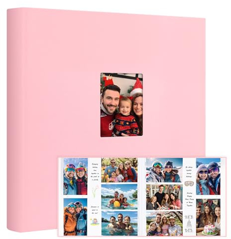 Großes Fotoalbum im Format 10 x 15 cm für 600 Fotos im Quer- und Hochformat, 600 Taschen Fotoalbum im Format 10 x 15 cm mit Schreibfeld, Leinenbezug, säurefreie Seiten,für Familie und Hochzeit