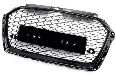 Artudatech griglia paraurti anteriore Honeycomb Mesh Front Bumper Grille Fit for Audi A3 8V 2017-2019 RS3 Style Black