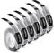 6x Kompatible mit Dymo Omega Etikettenband für DymoJunior Omega Prägeband 9mm S0717930 S0717900 für Etikettiergerät Schwarz Weiße Schrift für 3D Etikettendrucker Schwarzes Band