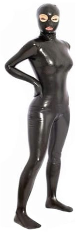 Generisch Damen Sexy Spiegel Schwarz Latex-Ammoniak Alles Inklusive Catsuit Reißverschluss Eng Overall Nachtclub Bühne Zeigen Kleidung