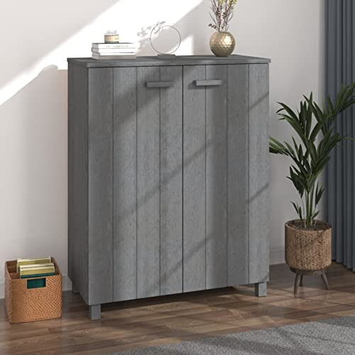 Massivholz Kiefer Schuhschrank Dunkelgrau 85x40x108cm Flur Schuhschrank Schuhablage für Schuhe