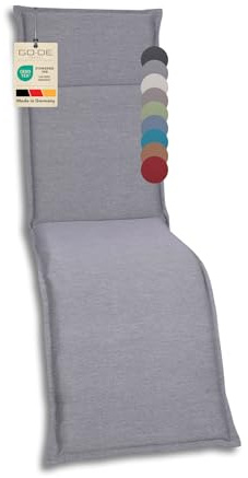 GO-DE Textil Bequeme und attraktive Polsterauflagen für Hochlehner-, Mittellehner- und Niederlehner-Gartenstühle, Sitzkissen (Einzelset, Uni Grau, Relaxauflage)