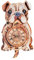 Cutywood 3D Holzpuzzle Erwachsene, 3D Puzzle Bulldog Uhr mit Römischen Ziffern, DIY Holzpuzzle Modellbausatz für Dekorationen, Praktisches Geschenk für Familie und Freunde(33.4cm*19.6cm)
