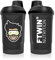 FTWIN SHAKER | Für GAMER und E-SPORTLER | 600 ml mit Messskalierung und Sieb | Auslaufsicher | BPA- und DEHP-frei (Smoke)