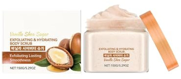 Vanille Shea Zucker Körperpeeling, Peeling Und Feuchtigkeitsspendendes Körperpeeling, Reinigend Und Aufhellend, Nährt Tiefenwirksam Für Glatte, Strahlende Haut, Sanftes Peeling