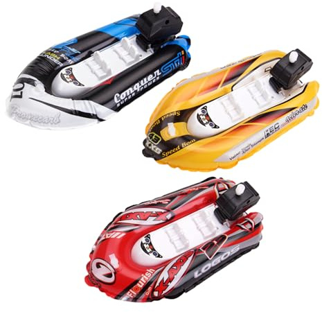 3pcs Wind Up Boat Bath Toys HSYWSH Boat Inflatable Clockwork Toys Bath Toy Play Water Toys Bathtub Floating Toy Inflatable Paddle Boat Wind Up Toys Gifts for Boys Girls (Multicolor A)