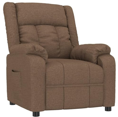vidaXL Relaxsessel, Verstellbarer Sessel für Wohnzimmer, Fernsehsessel mit Liegefunktion, Liegesessel Polstersessel Ruhesessel, Braun Stoff