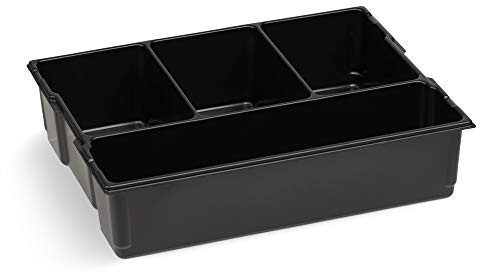 L-BOXX Kleinteile-Einsatz 4-Fach | Passgenauer Organizer für L-BOXX 136 und LS-BOXX 306 | Robuster Kunststoff • 4 feste Fächer | ideal für Schrauben, Muttern & Dübel
