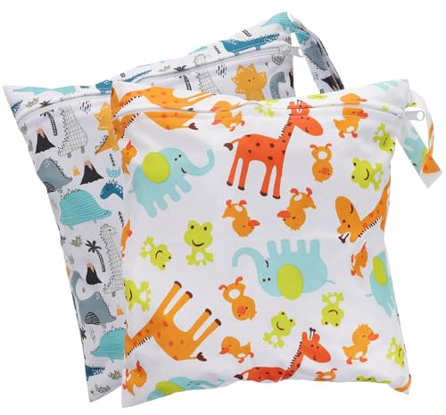 Warmhm 2 Stück-Pack Wickeltaschen Aufbewahrungsbeutel mit Reißverschluss TPU für Pool und unterwegs Waschbar