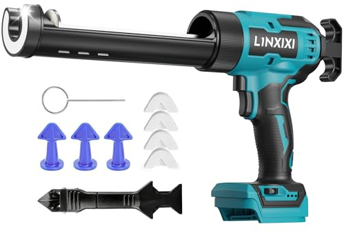 Cordless Caulking Gun Compatible with Makita 18V, Electric Silicone Sealant Gun Applicator for 300ml Cartridges, Adjustable Speed, No-Drip Design for Sealing Installation (Tools Only)