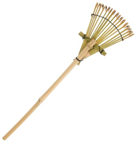 IWOWHERO Kleiner Bambus Gartensandrechen mit Komfortablem Griff und Japanischem Design zum Nivellieren von Sand in Garten und Landschaftspflege