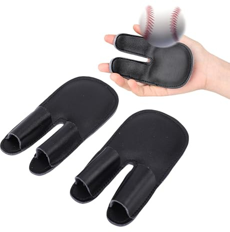 banapoy Baseball-Fingerschutz, 2 Stück, PU-Leder, Stoßdämpfende Finger-Ärmelbandage für Sporttraining, mit Ergonomischem Design für Baseball-Softball-Jugendsportler