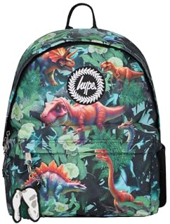 hype Rucksack für Schule, Uni, Freizeit, Arbeit, Wandern, für Kinder, Jungen, Mädchen, Teenager, Männer und Frauen, Mehrfacher Dschungel-Dinosaurier, Eine Größe, Casual