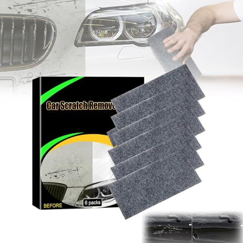 Scratch Remover, Autolack Kratzer Entferner & Politur Tuch, Entfernt Kratzer, Kratzspuren, Oxidation & Teer in 60 Sekunden, Nanotechnologie, Wiederverwendbar(10cm*20cm*6pcs)