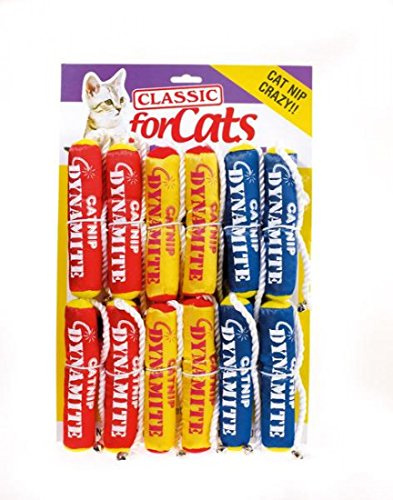 CLASSIC Pet Products Catnip Dynamite, Blue/White/Yellow