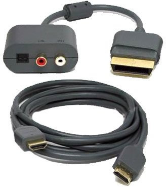 HDMI AV Cable & RCA Audio Adapter with Optical out for Microsoft XBOX 360