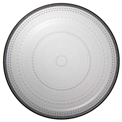 Iittala Kastehelmi Teller und Schalen, Glas, Grau, 26 x 26 x 2 cm