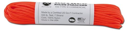 Paracord 550 lb Safety orange 100 ft. Nylon