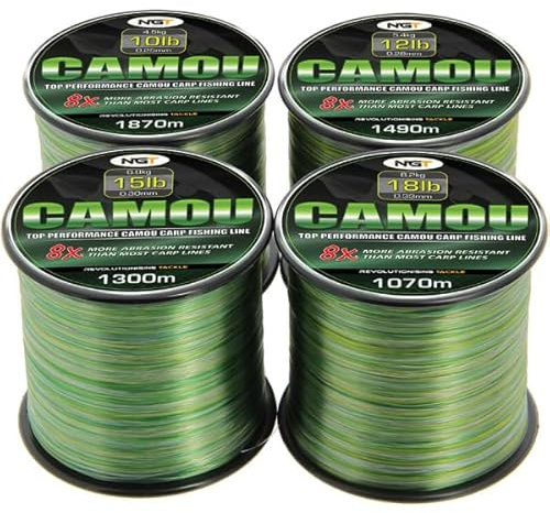 NGT Unisex's Spool of Camo Line, Green, 15 lb/1300 m