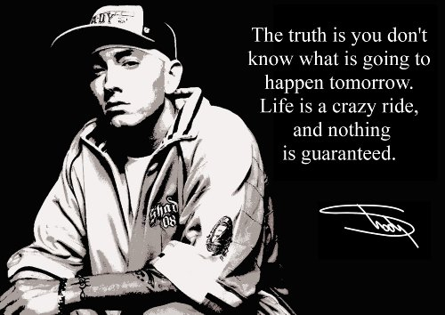 SIGNED BY THE STARS Poster mit inspirierendem Zitat von Eminem, Slim Shady (1)