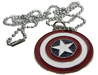 Fat-catz-copy-catz Red Shield Marvel Superhero Necklace Pendant 11 Chain Gift Idea